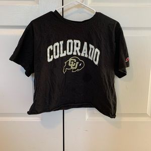 Black University of Colorado Crop Top